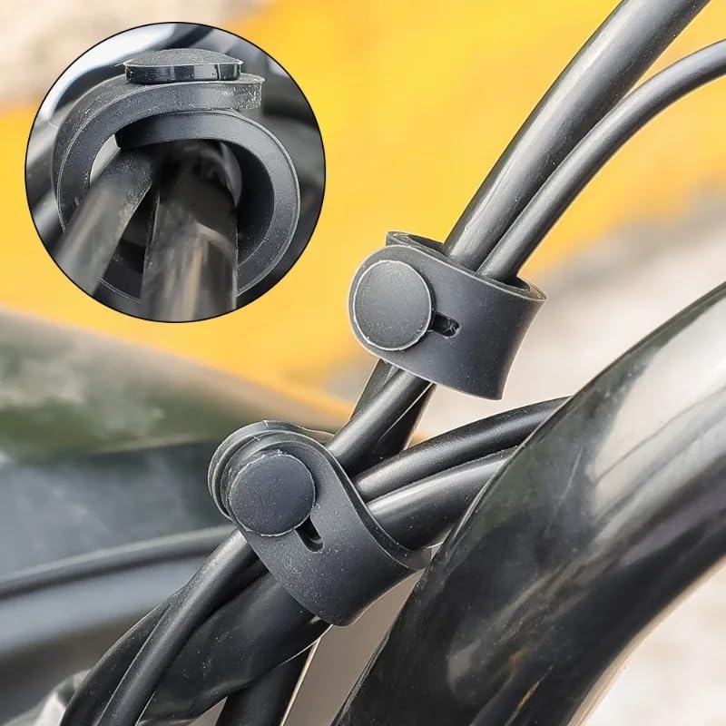 10Pcs Motorcycle Rubber Frame Securing Cable Wiring Harness Power Cord Tie Clutch Line Brake Cable Ties Elastic Fix Accessories