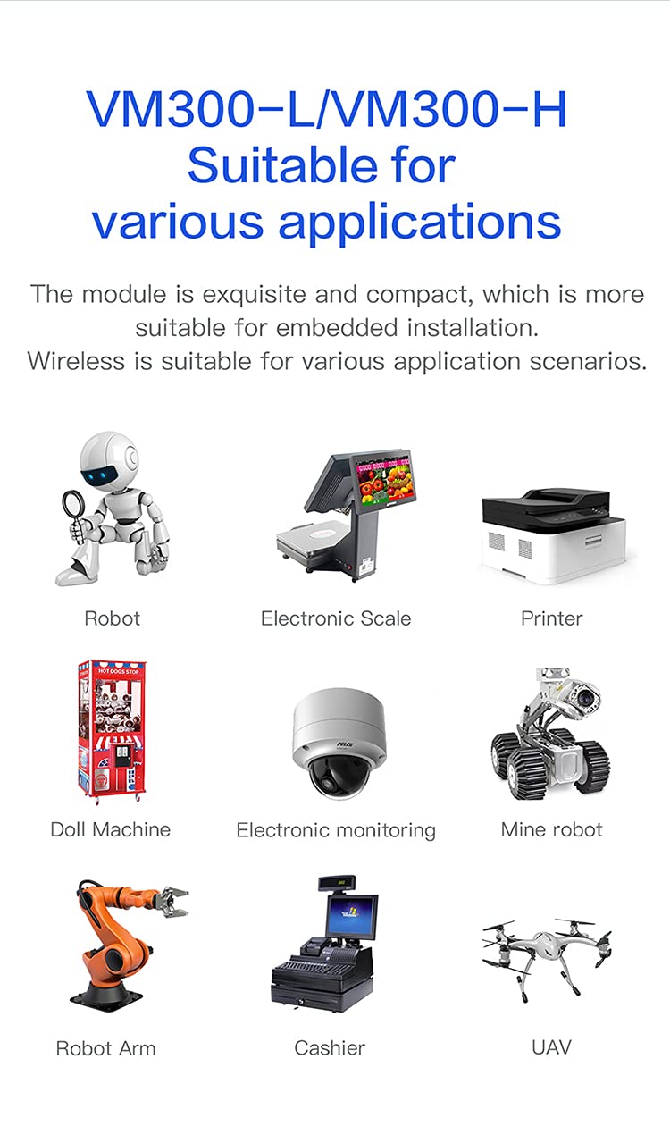 VONETS 2.4GHz WiFi Module/Mini Router/WiFi to Ethernet Bridge/Hotspot Signal Repeater/Extender/Amplifier/AP, USB/DC Powered with 2 RJ45 Ports for DIY Industrial Engineering Network Device VM300-H 2.4G with Antennas