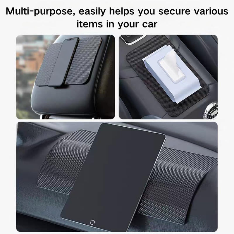 Car Dashboard Anti-Slip Rubber Mat 15.7 x 7.8 Inch Large Non-Slip Pad Super Sticky Grid Texture Holder for Phone GPS Radar Detector Sunglasses Keys Washable & Reusable Universal Car Accessories