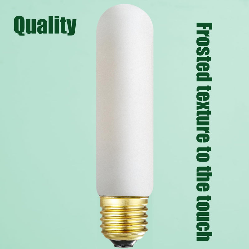 LEOOLS T10 Led Frosted Bulb,e26 Dimmable Tubular LED Light Bulb, 8W Equal 60 watt Light Bulb 3000K Soft White,CRI90+,600LM,E26 Base Matt Opal Porcelain,5.1inches Long Bulbs,6 Packs T10 5.1inch 8w 3000k Soft White (Matt Opal)