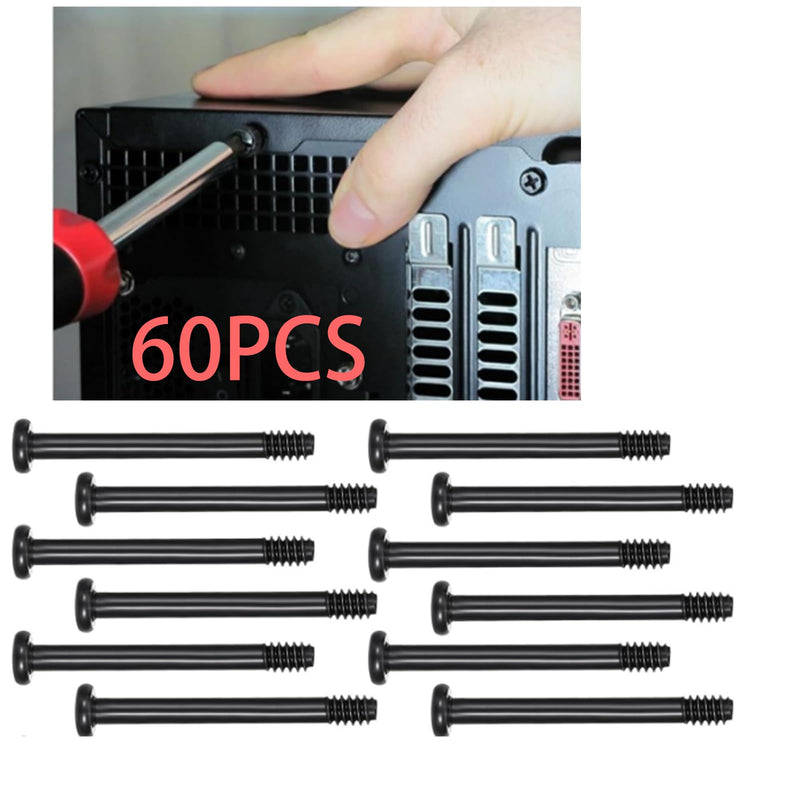 60pcs Fan Mounting Screw Radiator Water-Cooled Exhaust Fixing Black Long Screw(32x35mm) 32x35mm