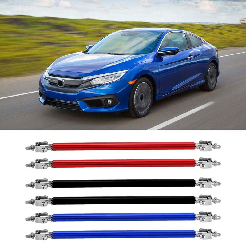 KIMISS Front Bumper Lip Splitter Strut Brace Rod Tie Support Bars Adjustable Universal 200mm Black (Set of 2) (Black) Universal Front Bumper Lip