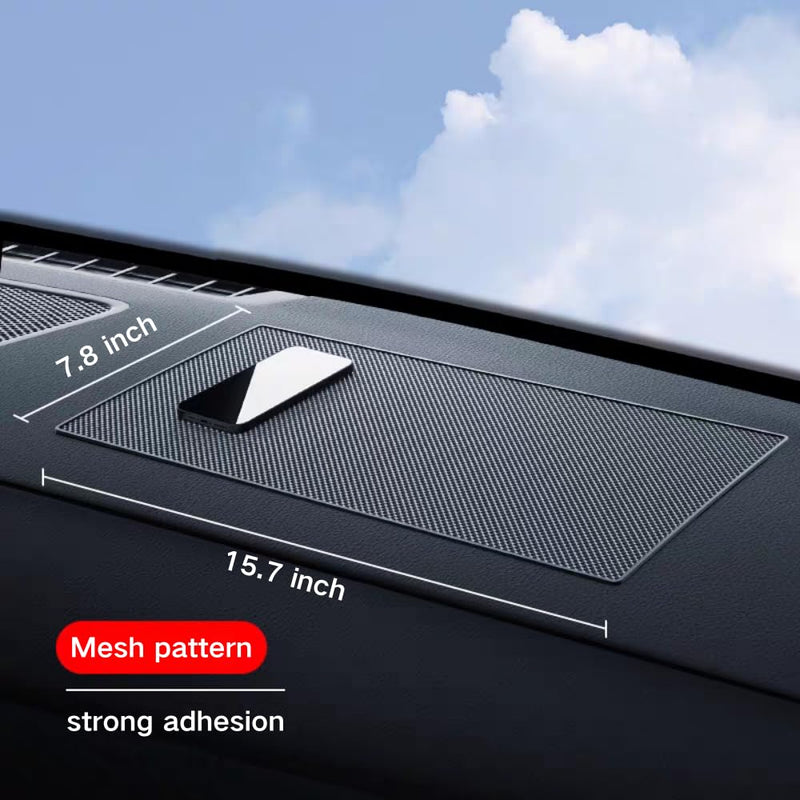 Car Dashboard Anti-Slip Rubber Mat 15.7 x 7.8 Inch Large Non-Slip Pad Super Sticky Grid Texture Holder for Phone GPS Radar Detector Sunglasses Keys Washable & Reusable Universal Car Accessories