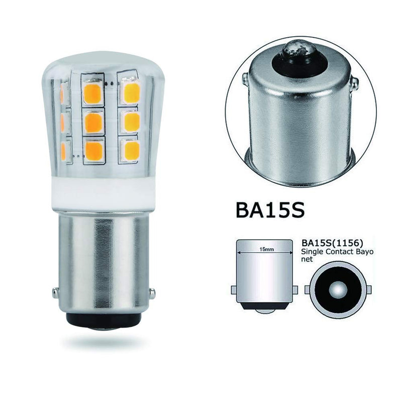 3W AC12V/DC12-24V BA15S Led Light Bulb 1156 1141 Bayonet Base Non-Dimmable Waterproof Lamp CRI80 Soft Warm White Pack of 2 2 Pack 3W 3000k (Ba15s)