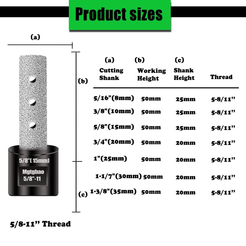 1-1/2"(38mm) Diamond Beveling Chamfer Bits, 5/8”(15mm) Diamond Finger Milling Bit, Diamond Countersink Drill Bit for Existing Holes Enlarging Shaping Trimming in Tile Marble Glass Granite 1-1/2"(38mm) & 5/8”(15mm) Black