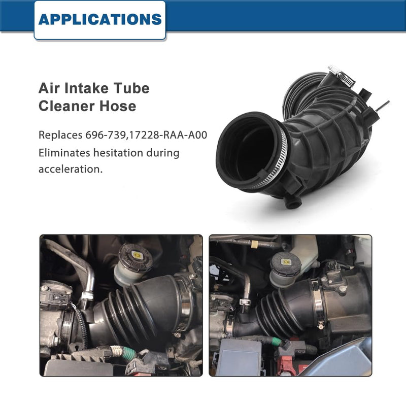 Air Intake Hose Compatible with Honda Accord 2003 2004 2005 2006, 2007 2.4L 17228 RAA A00 17228RAAA00 696-739 2004-2007 Honda Accord 2.4L