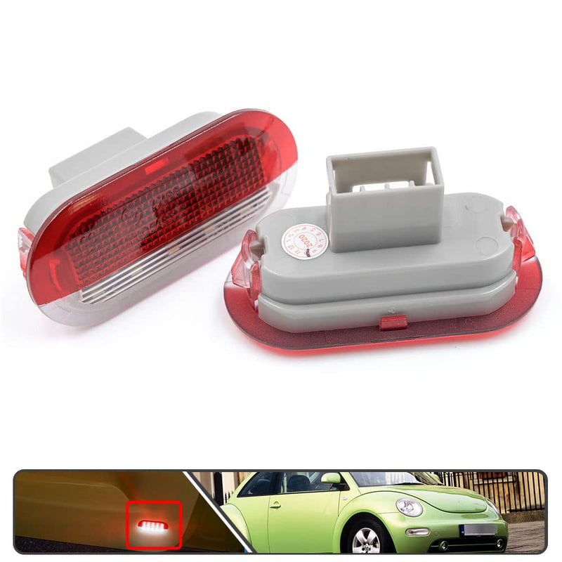 2Pcs LED Courtesy Door Light for Volkswagen Beetle Golf MK3 MK4 Jetta MK3 MK4 White LED Courtesy Projector Under Door Warming Lamps