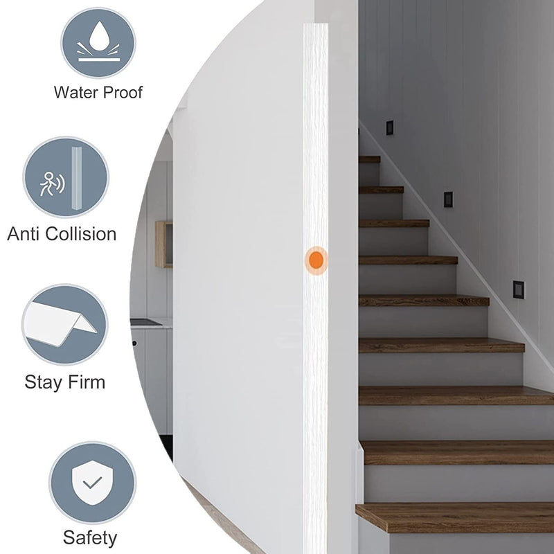 Wall Corner Protector, 2 PCS Self-Adhesive Corner Guards, 1.57 '' W x 35.4 ''L, Thickened PVC Wall Corner Furniture Stairs Baby Guard Edge Protector, White White-35.4inch 2PCS