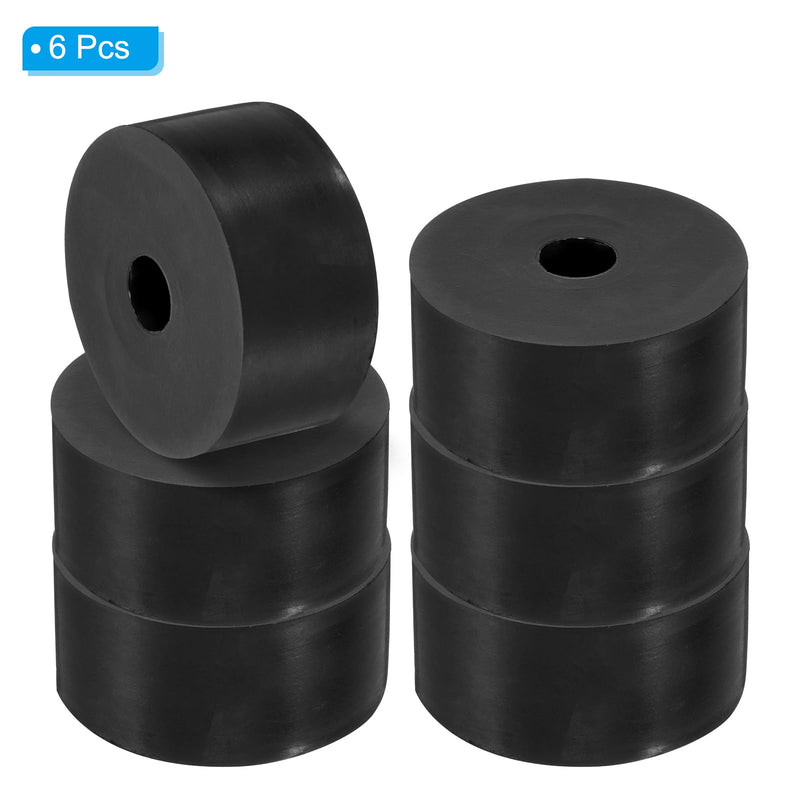 PATIKIL Multi Purpose Rubber Spacer, 6 Pcs 2.4"OD 0.59"ID 1.2"Thickness Neoprene Round Anti-Vibration Isolation Pads Isolator Rubber Bushings Spacer Washer for HVAC Bolts Car Accessories 2.4"OD 0.6"ID 1.2"Thickness