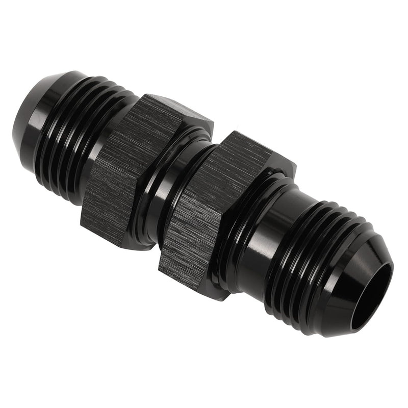 10AN Male Flare Straight Bulkhead Fitting Adapter with 10AN Nut Aluminum Black 10AN - Straight