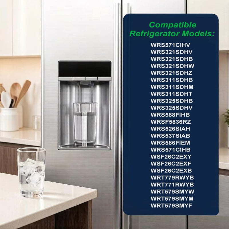 Filter 1 Replacement for Whirlpool WRS325SDHZ, WRS321SDHZ, WRS325SDHZ13, WRS588FIHZ04, WRS321SDHZ13, WRS315SDHM13, WRS325FDAM04, WRS571CIHZ04, WRS315SDHZ08, WRS321SDHZ08, WRS325SDHZ08, 3 PACK
