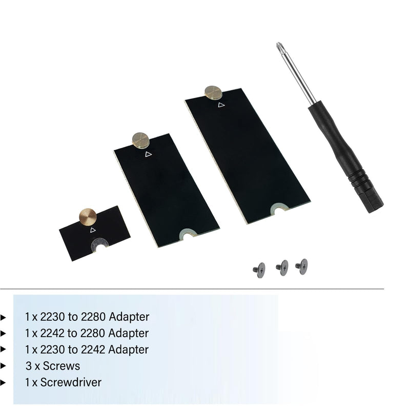 M.2 NVMe SSD Extension Bracket Kit,2230/2242 to 2280 & 2230 to 2242 Adapter | Multifunction M.2 SSD Adapter Kit W/Screws, for PCIe Gen3/Gen4 NVMe SSDs. Fits Laptops Desktops PS5 and Raspberry Pi 5