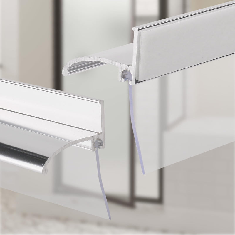 25” Framed Shower Door Drip Rail with Vinyl Sweep, Chrome Shower Door Bottom Water Deflector with Screws 25A
