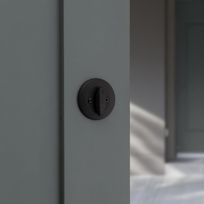 Kwikset 660 Deadbolt Lock, Matte Black Round Exterior Keyed Front Entry Door, Pick Resistant SmartKey Rekey Security, Single Cylinder Dead Bolt