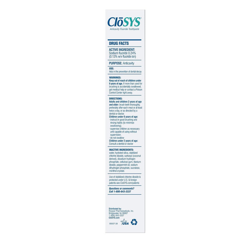 CloSYS Fluoride Toothpaste, 7 Ounce (Pack of 3), Gentle Mint, Whitening, Enamel Protection, Sulfate Free 7 Ounce (Pack of 3)