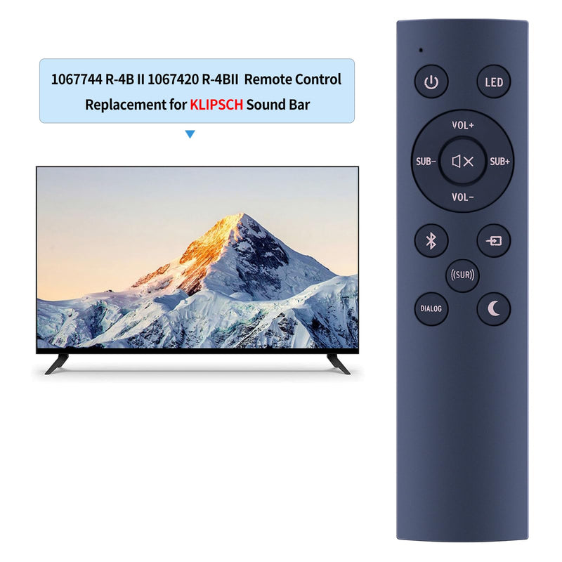 PZL New 1067744 Replacement Remote Control for Klipsch Soundbar R-4B II RSB-11 BAR 40 RSB-14 R4B II R-4B II R-4B II NA, for Klipsch Cinema 400 2.1 Sound Bar