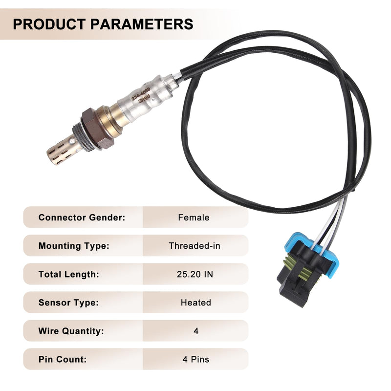 Oxygen O2 Sensor Upstream Replacement for Cadillac Escalade Chevy Suburban Silverado 1500 HD Express GMC Yukon XL H2 6.0L 8.1L V8 Replaces# 234-4669 Set of 2