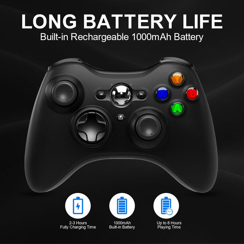 ZHCWM Wireless Xbox Controller for Xbox One, Series X|S, PC,Black | wireless gamepad compatible with Xbox One, Series X|S, and Windows PC. Ergonomic grip, dual vibration , No 3.5mm audio jack