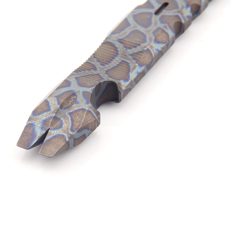 Titanium Pry Bar Crowbar Nail Puller Outdoor Survival With Pocket Clip Large Heavy Duty Lever EDC Multi-Function Tool by Hamans (Roasted blue) Roasted Blue