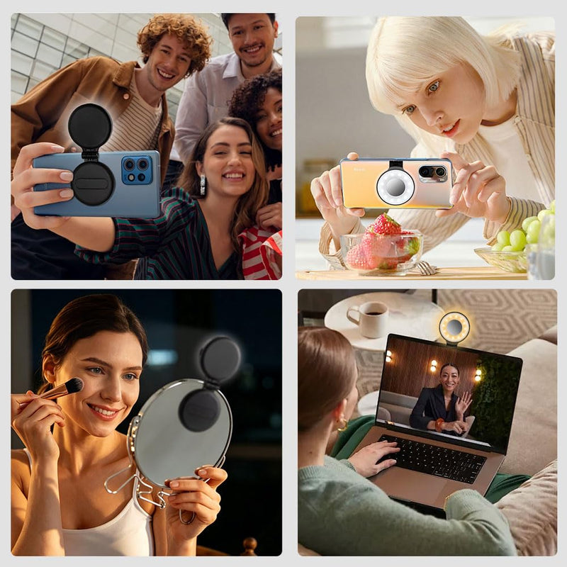 Magnetic Selfie Light, Cell Phone Light Compatible with Selfies,Computer, TikTok,Laptop, Webcam, Video Recording