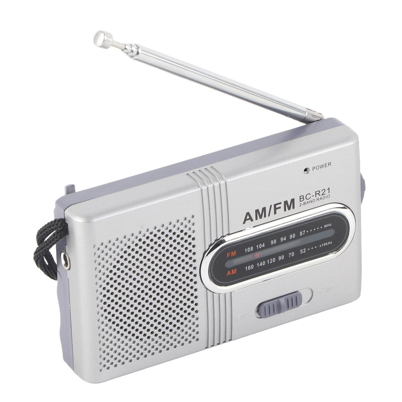Generic Portable AM FM Mini Radio, Lightweight Pocket Size with Telescopic Antenna and Built in Speaker, for Outdoor Indoor Travel Camping