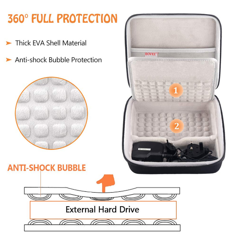 BOVKE Hard Drive Case for Seagate Backup Plus Hub External Hard Drive Desktop HDD 4TB 6TB 8TB 10TB 12TB 14TB 16TB 18TB 20TB, 3.5 Inch Portable Desktop HDD Carrying Cases, Black Backup Plus Hub Case