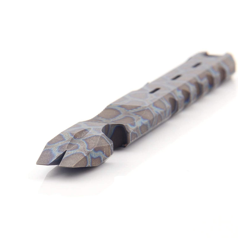 Titanium Pry Bar Crowbar Nail Puller Outdoor Survival With Pocket Clip Large Heavy Duty Lever EDC Multi-Function Tool by Hamans (Roasted blue) Roasted Blue