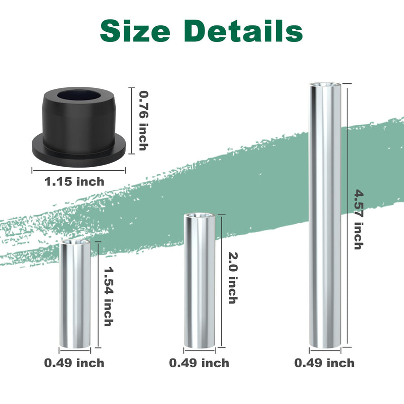 10L0L Front Spring A-Arm Bushing Sleeves Kit for Club Car Precedent 2004-up Golf Cart, Replace OEM 102289901 1029562-01 1022874011 102288101 102287701 1102287601