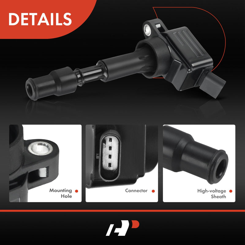 A-Premium Ignition Coil Compatible with Hyundai & Kia Vehicles - L4 2.0L - Elantra 2015-2020, Sonata 2016-2019, Veloster 2019-2021, Forte 2017-2023, Optima 2017-2020, Soul 2020-2024 1