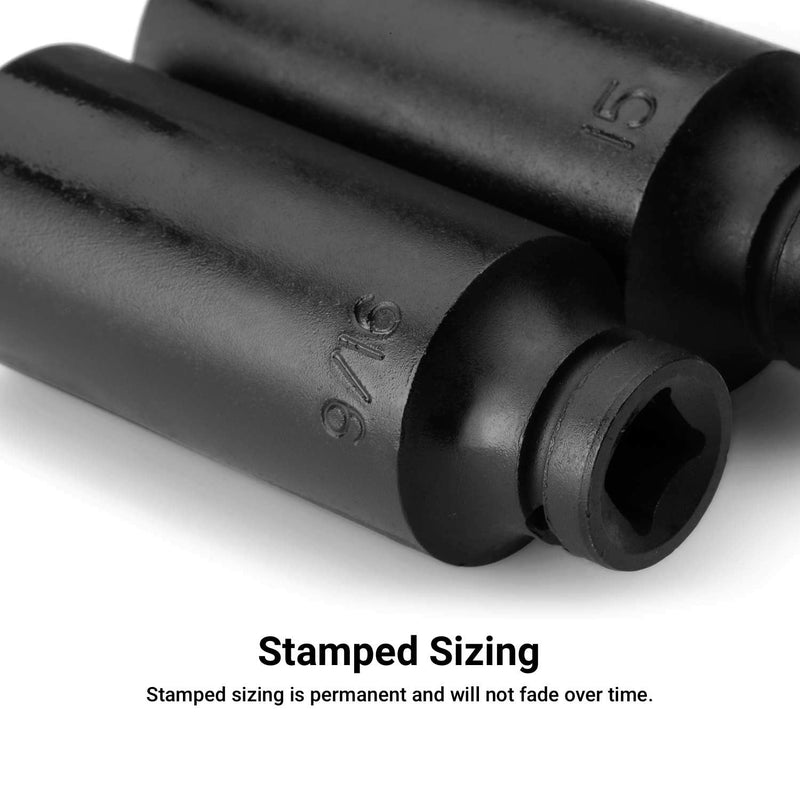 Capri Tools 1/4-Inch Drive Master Impact Socket Set (Shallow & Deep Set / 4-15 mm) Shallow & Deep Set / 5/32-19/32 in.