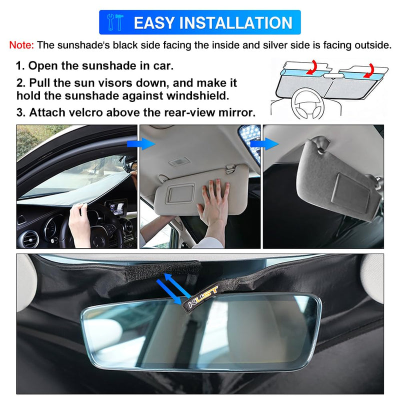 KUST Windshield Sun Shade Custom Fit for Toyota 4Runner 2010-2023 2024 2025 Accessories Sunshade Foldable Sun Protector Block UV Rays Keep Car Cooler For | Toyota 4Runner 2010-2025