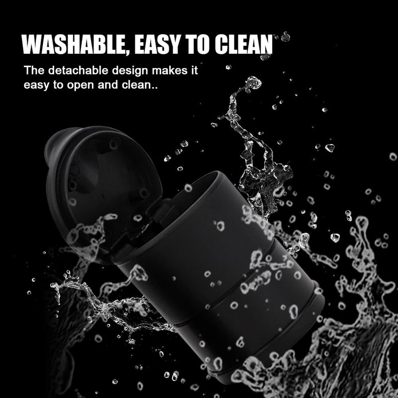 Car Ashtray with Lid, Smell Proof Windproof Detachable Auto Truck Ashtray, Smokeless Self-Extinguishing Cigarette Ashtray Cup Holder, Portable Mini Vehicle Trash Can Universal for Office, Home (1pcs) 1pcs