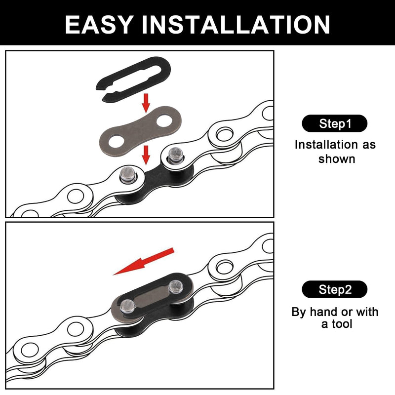 Bike Chain Master Link - PSLER Single Speed Bicycle Chain Link Missing Link Connectors Bike Chain Repair Accessories 10 Pieces Black