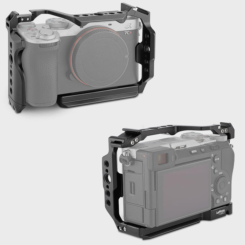 LEFTFOTO Camera Cage for Sony A7C II / A7CR,Camera Protection Frame Rig with Arca Base, Compatibility with a7cii a7cr for DJI RS2/RSC 2/RS3/RS3 Pro Stabilizer- for Vlog Video Shooting