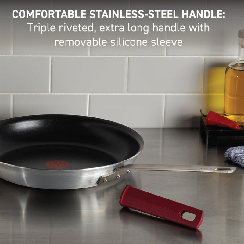 T-fal Professional VX3 Brushed Nonstick Fry Pan with Stainless Steel Handle 8.5Inch, Oven Broiler Safe 400F, Cookware, Pots and Pans, Skillet, Restaurant & Business Grade, Certified NSF and CBA, Black Professional Nonstick 8.5 inch
