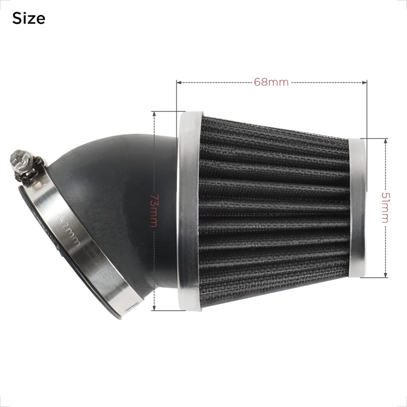 Evermotor 37mm 38mm 39mm Carburetor Cleaner Air Filter Fit in 50cc 70cc 90cc 110cc 125cc 150cc Mini Bike,Dirt Bike,GY6,Moped,ATV,SSR,TTR 37/38/39mm Black