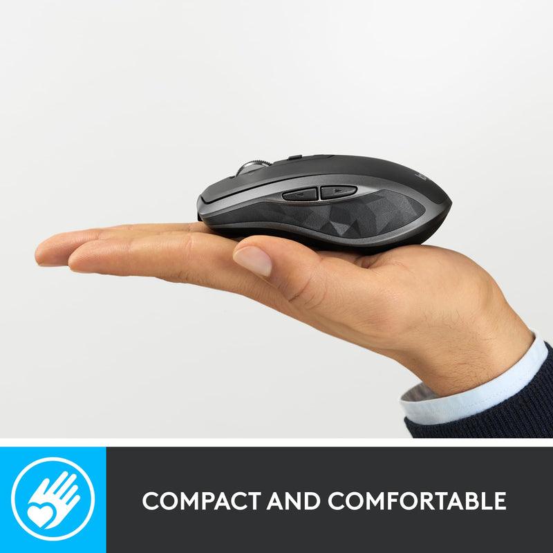 Logitech MX Anywhere 2S Bluetooth Edition Wireless Mouse - Use On Any Surface, Hyper-Fast Scrolling, Rechargeable, Control Up to 3 Apple Mac and Windows Computers and Laptops 2024 Model