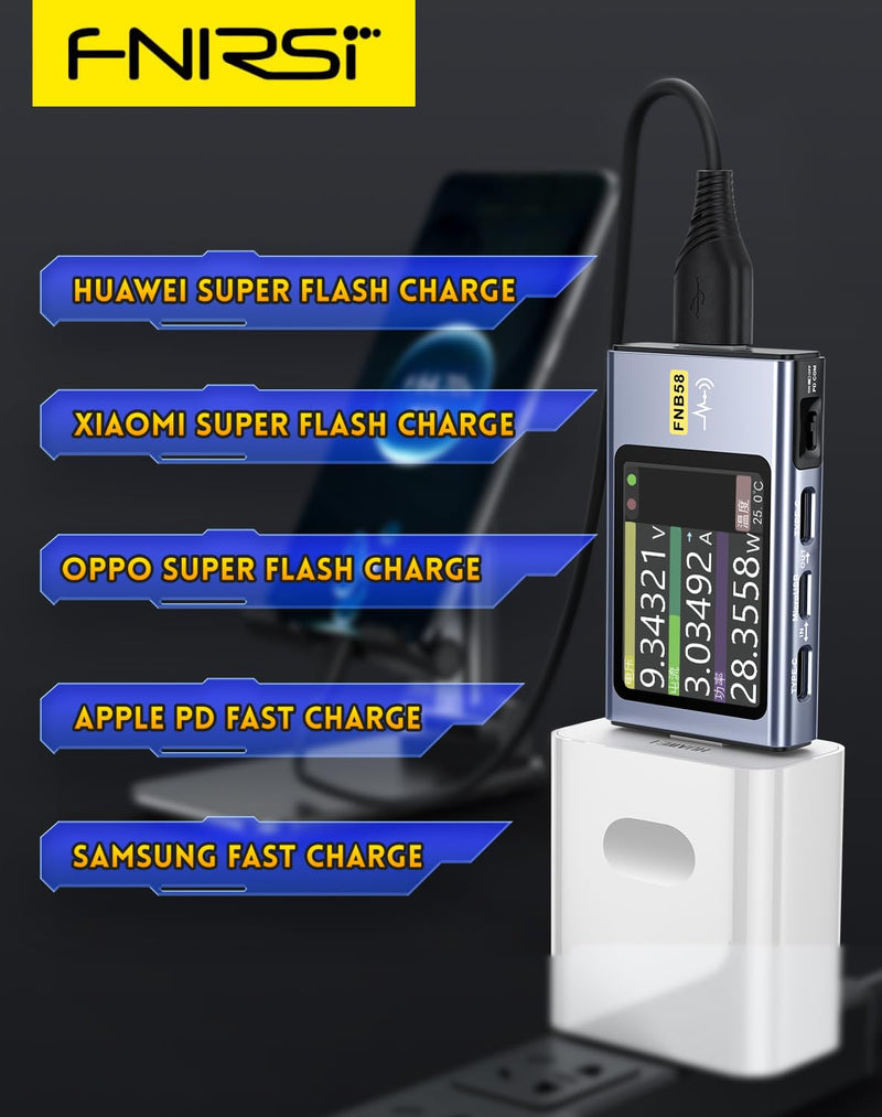 【Upgraded Model USB Tester with Bluetooth, USB Power Multimeter 4-28V 7A LCD USB A&C Voltage Current Power Tester Fast Charge Detection Capacity Measurement, PD2.0/PD3.0,QC2.0/QC3.0