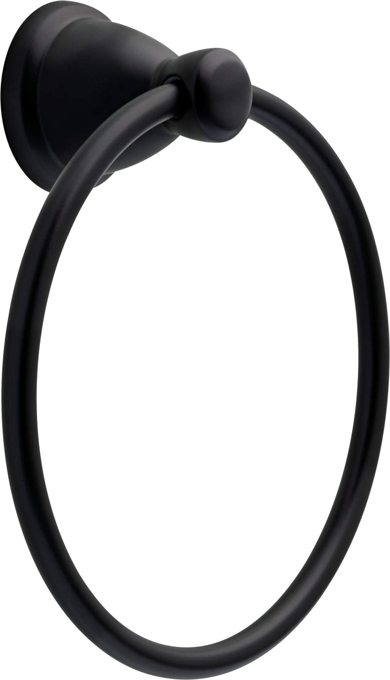 Franklin Brass 3-Piece Matte Black Bathroom Set Towel Rack, Ring, Toilet Paper Holder| Kinla Bath Accessories 3-Piece Bath Accessory Set