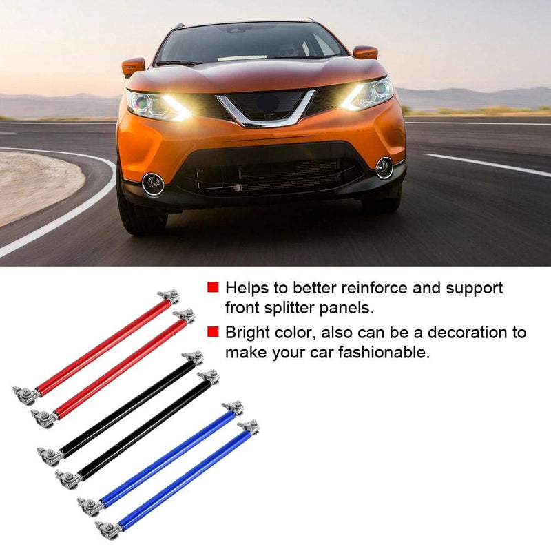 KIMISS Front Bumper Lip Splitter Strut Brace Rod Tie Support Bars Adjustable Universal 200mm Black (Set of 2) (Black) Universal Front Bumper Lip