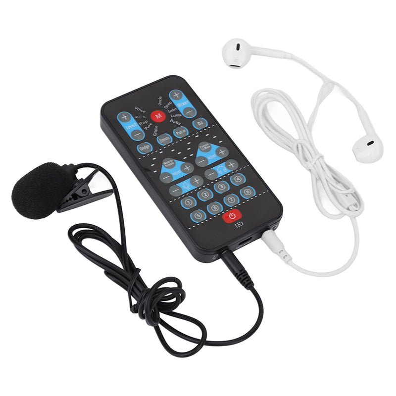 Mini Voice Changer for Live Streaming, Portable Sound Card with 8 Sound Effects for Gaming Mobile & PC