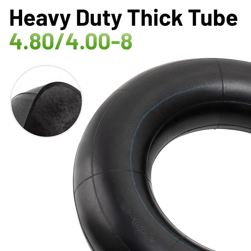 Heavy Duty 4.80-8/4.00-8 Inch Replacement Tire Inner Tube, 4.80/4.00-8 Innertube with TR87 Angled Valve for Wheelbarrows, Mowers, wagons and More for 4.80-8 4.00-8 480/400-8 Tires Pack of 2