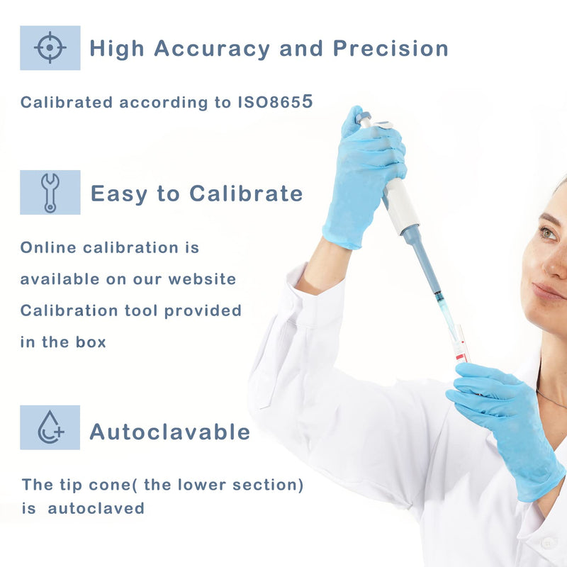 ONiLAB Lab Micropipette, Adjustable Volume Single Channel Pipettors,100-1000ul 100-1000ul