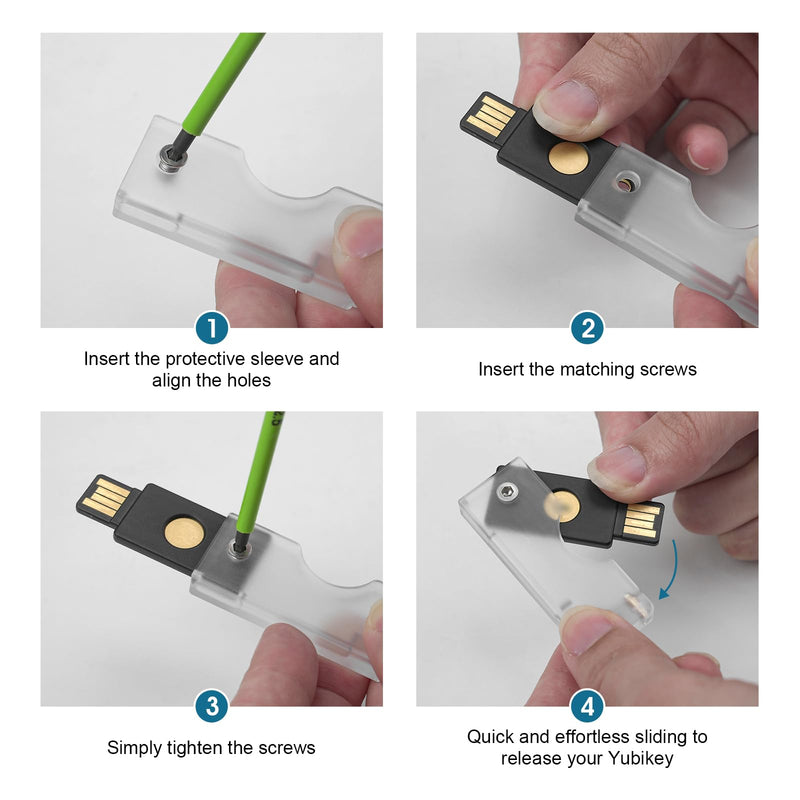 2 Pack PC Flip Holder Keychain Protective Cover Compatible with YubiKey 5 NFC, Hard PC Slide-Open Carrying Case, NFC-Friendly Tap-to-Use Security Key Protector, Lightweight Keychain Cover, Black 2 Pack