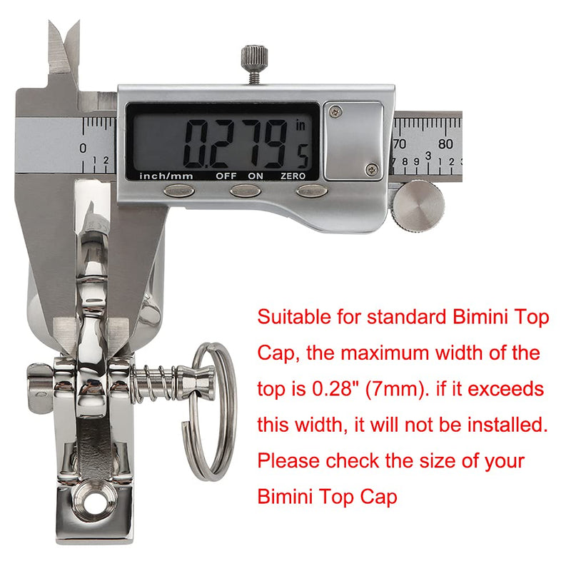 VTurboWay Bimini Top Deck Hinge with Pin and Ring, 316 Stainless Steel, Free Installation Screws 4