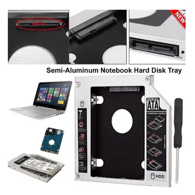 SATA 22Pin Female to Slimline SATA 13P Male HDD 2nd Hard Disk Drive Caddy Enclosure for 9.5mm Universal Laptop CD DVD-ROM Optical Bay 2.5 Slimline SATA Host to SATA Disk Adapter