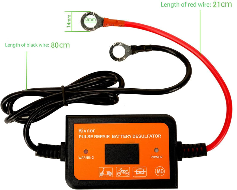 4A Battery Desulfator Lead-Acid Battery Desulfator 12V 24V 36V 48V Battery Regenerator Auto Pulse Desulfator Round Terminal