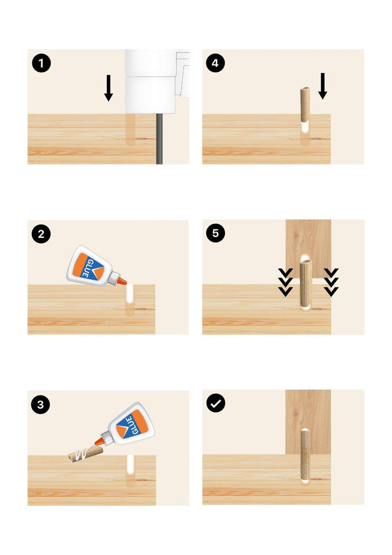Tolux Wood Tenons 8 x 22 x 50 mm, Beech Wooden Tenon, Pack of 100 | Compatible with Any Joining Machines Dowel 8x22x50 mm (100 pcs)