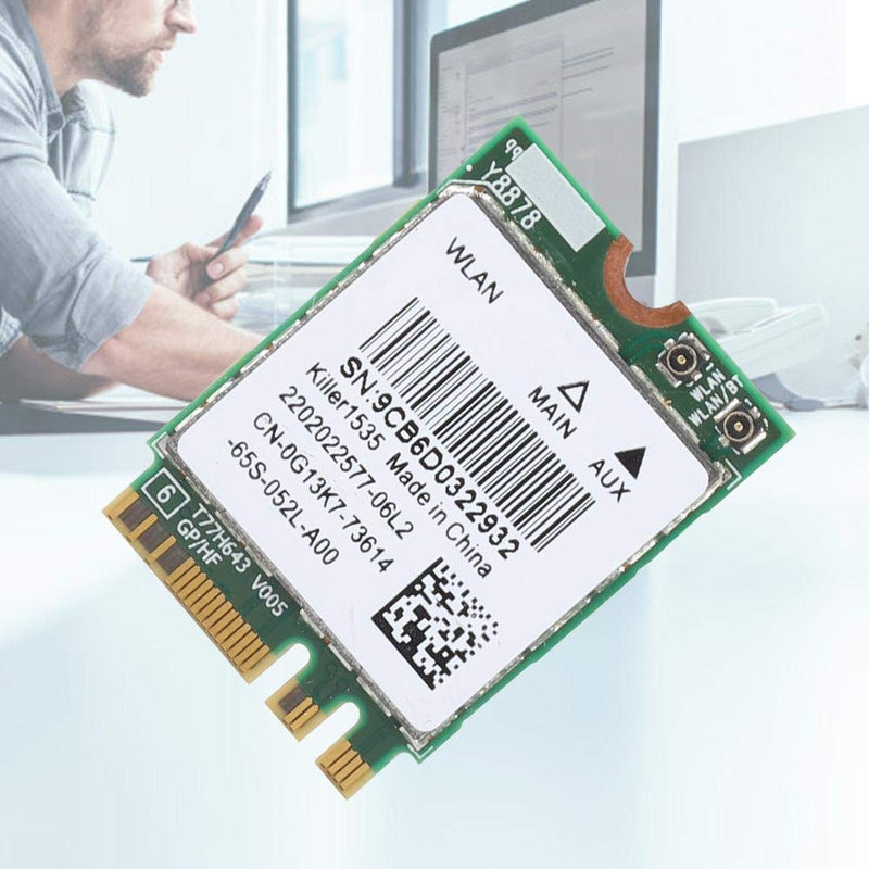5G 867Mbps Bluetooth 4.1 Network Card, Game M.2 NGFF Adapter,for Killer -AC 1535 Band (2.4 GHz 5 GHz) 802.11ac NGFF M.2,for Notebook, Plug and Play
