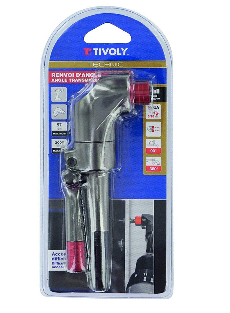 TIVOLY - 57 Nm Right-Angle Driver - 360° Adjustable Handle - for Tight and Inaccessible Areas - Up to 2000 RPM